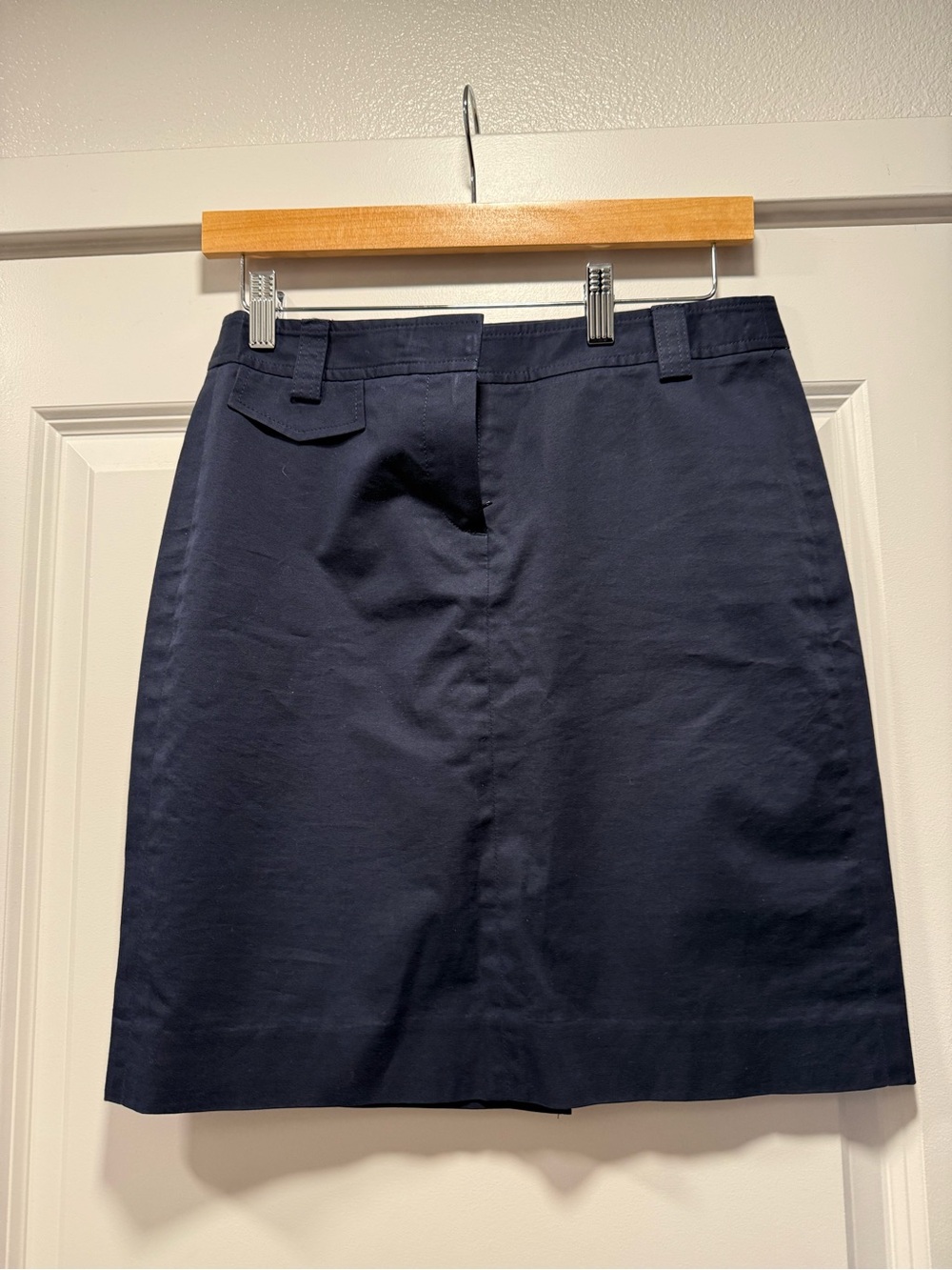 Theory Navy Straight Mini Skirt
